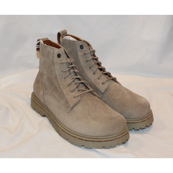 Birkenstock Men\'s Mid Highwood Lace Up Suede Ankle Boots Taupe EU 45 NEW main image 5